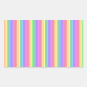 Pastel-Regenbogenstreifen Rechteckiger Aufkleber