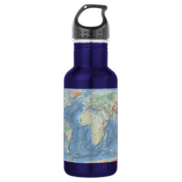Pastel Relief World Map – Personalized Edelstahlflasche
