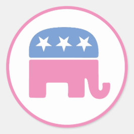 Pastel Republikaner Elephant Runder Aufkleber