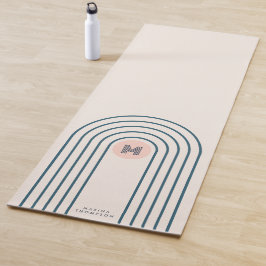 Pastel Retro Abstract Geometric Lines Arches  Yogamatte