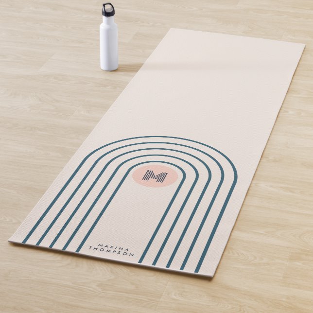 Pastel Retro Abstract Geometric Lines Arches  Yogamatte (Beispiel)