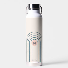 Pastel Retro Abstrakte geometrische Linien Arches Trinkflasche