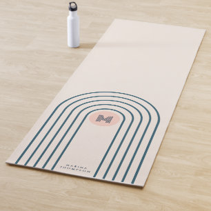 Pastel Retro Abstrakte geometrische Linien Arches Yogamatte