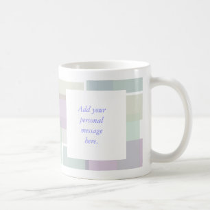 Pastel Retro blockiert Lavender Green Blue Kaffeetasse