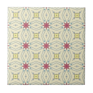 Pastel Retro Geometrisches Muster Fliese
