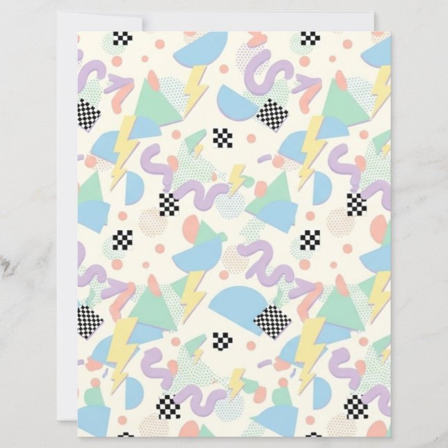 Pastel Retro Memphis Pattern Swirls (Vorderseite)