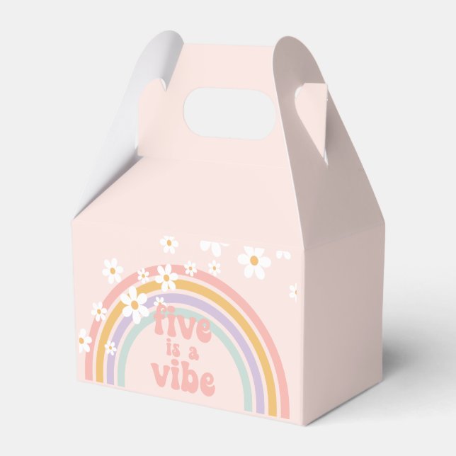 Pastel Retro Rainbow mit Daisis Five ist eine Vibe Geschenkschachtel (Vorderseite)