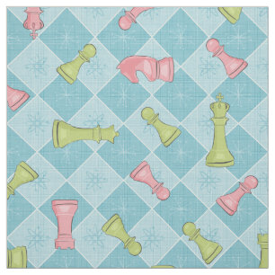 Pastel Retro Schachbrett Stoff