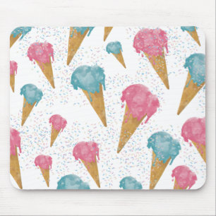 Pastel Retro Wasserfarben Ice Mousepad