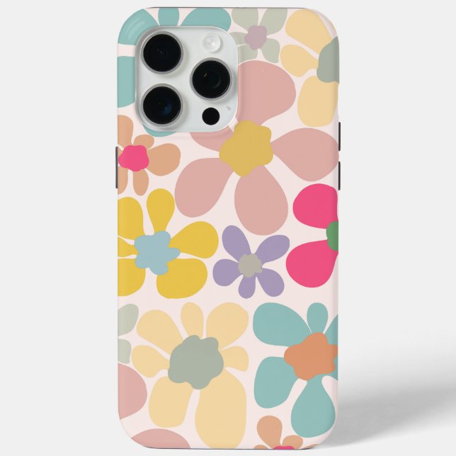 Pastel Retro Wavy-Blume Case-Mate iPhone Hülle (Rückseite)