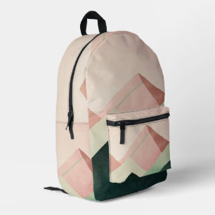 Pastel Ridge – Geometrische Berglandschaft #1 Bedruckter Rucksack