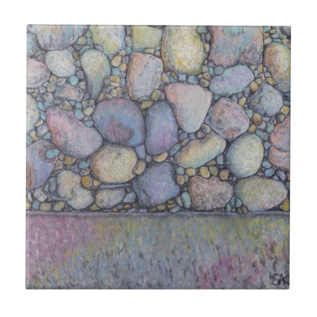 Pastel River Rock und Kies Fliese (Vorderseite)