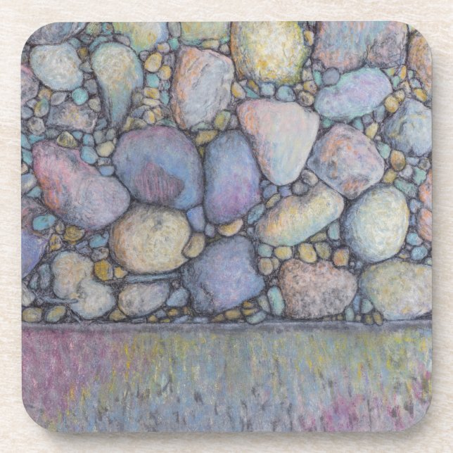 Pastel River Rock und Kies Getränkeuntersetzer (Vorderseite)