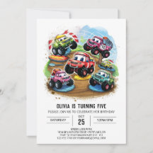Pastel Road Monster Truck Birthday