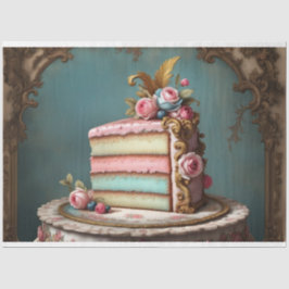 Pastel Rokoko Cake Slice 2 Decoupage Tissue Seidenpapier