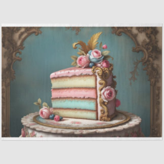 Pastel Rokoko Cake Slice 2 Decoupage Tissue Seidenpapier