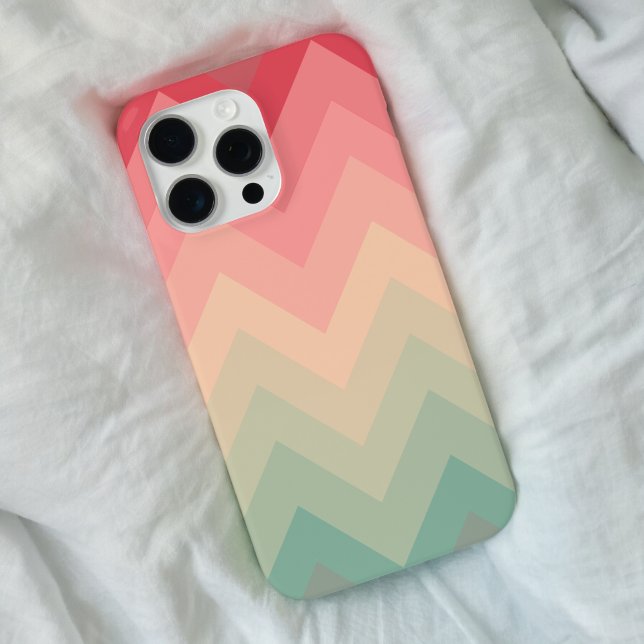 Pastel Rosa Türkis Ombre Zickzack Muster Case-Mate iPhone Hülle (Pastel Red Pink Turquoise Ombre Chevron Pattern Case-Mate iPhone Case)