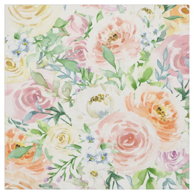Pastel Rose Blume Garten Stoff (Muster)