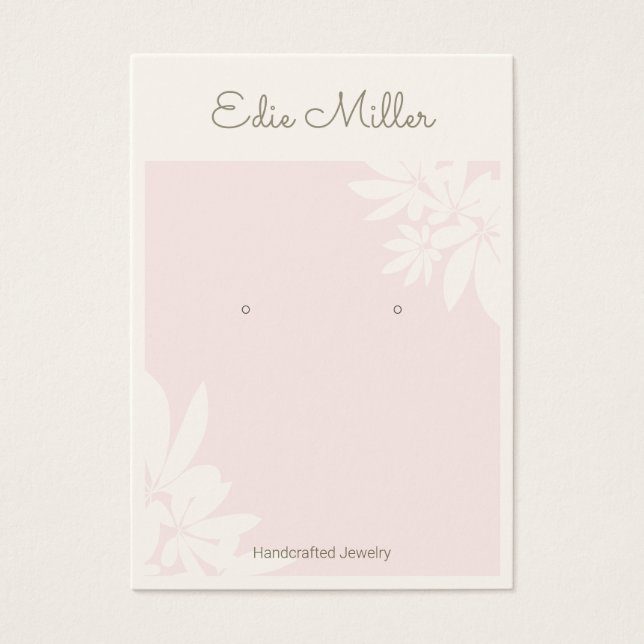 Pastel rose floral Script Police Porte bijoux (Devant)