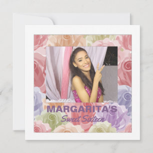 Pastel Rose Foto Einladung