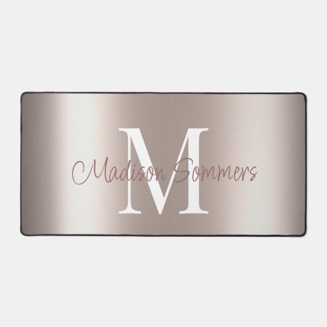 Pastel Rose Gold Fossil Schreibtischunterlage (Vorderseite)