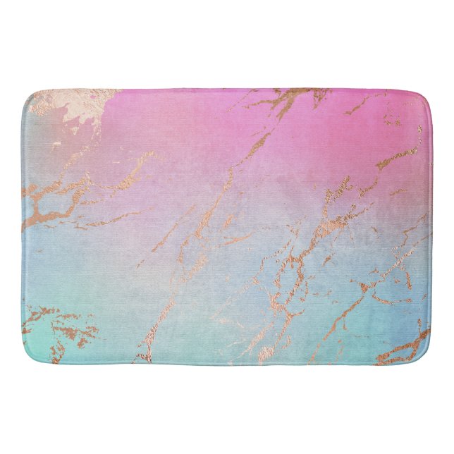 PASTEL ROSE GOLD MARBLE PATTERN BAD MAT BADEMATTE (Vorderseite)