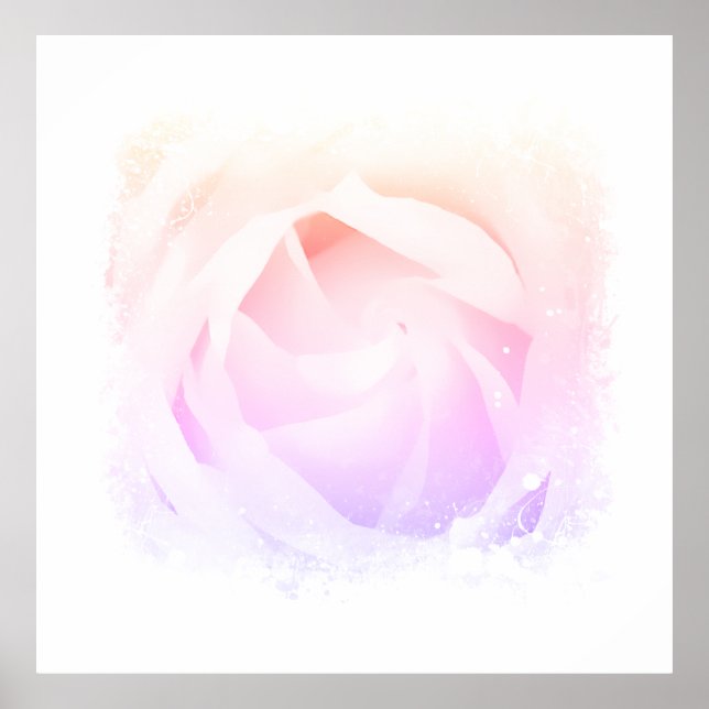 *~* Pastel rose Pêche Rose Floral AR8 Poster d'art (Devant)