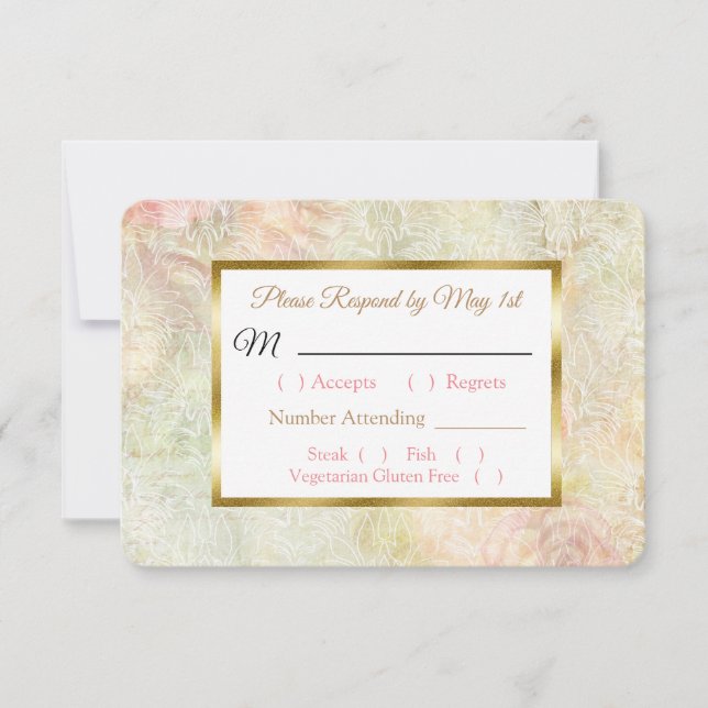 Pastel Rose Rose Mariage carte RSVP (Devant)
