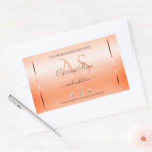Pastel Rose Saumon Produit Étiquettes Bijoux Monog