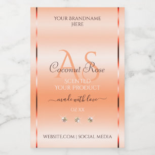 Pastel Rose Saumon Produit Étiquettes Bijoux Monog