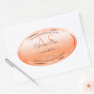 Pastel Rose Saumon Produit Étiquettes Bijoux Monog