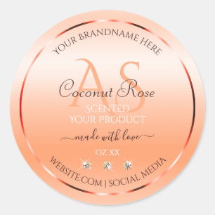 Pastel Rose Saumon Produit Étiquettes Bijoux Monog