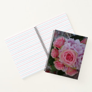 Pastel-Rose und Hydrangea-Blume-Notebook Notizbuch