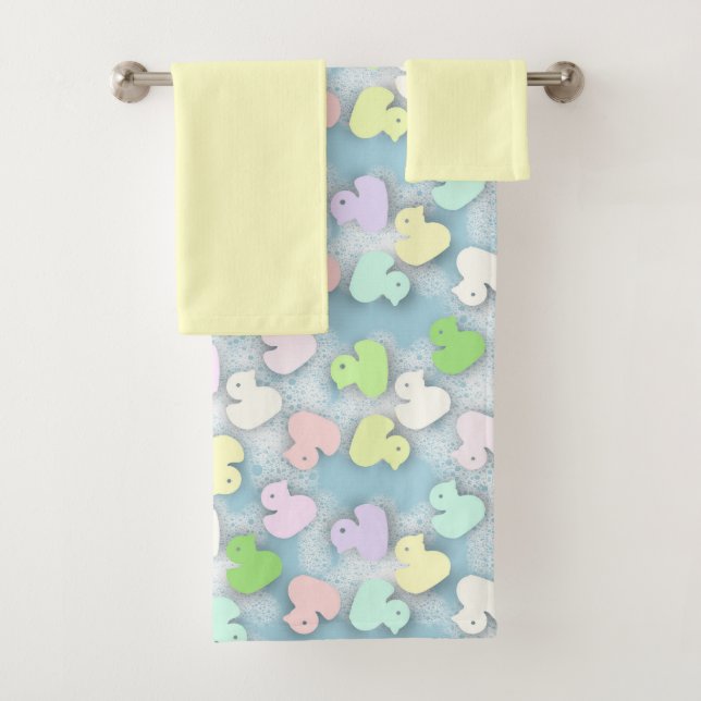 Pastel Rubber Duck Bubble Bath Badhandtuch Set (Insitu)