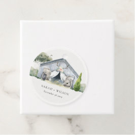 Pastel Rustic Dusky Barnyard Farm Thema Hochzeit Geschenkanhänger