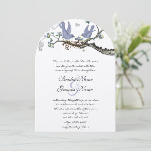 Pastel Rustic Grove Lavender Vintage Vögel Hochzei Einladung