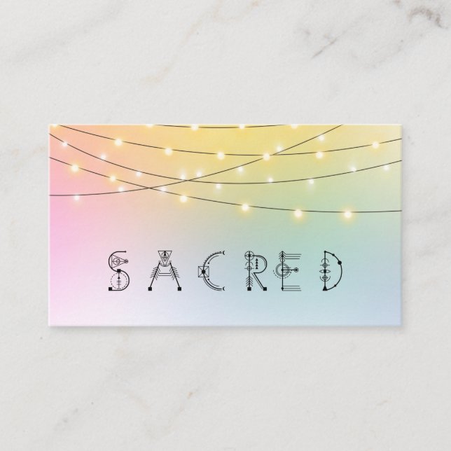*~* Pastel SACRED String Lights Psychische Reiki Visitenkarte (Vorderseite)