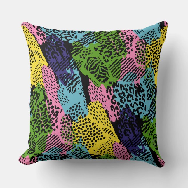 Pastel Safari Animal Print Kissen (Vorderseite)