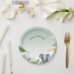 Pastel Safari Jungle Paper Teller für das Party vo
