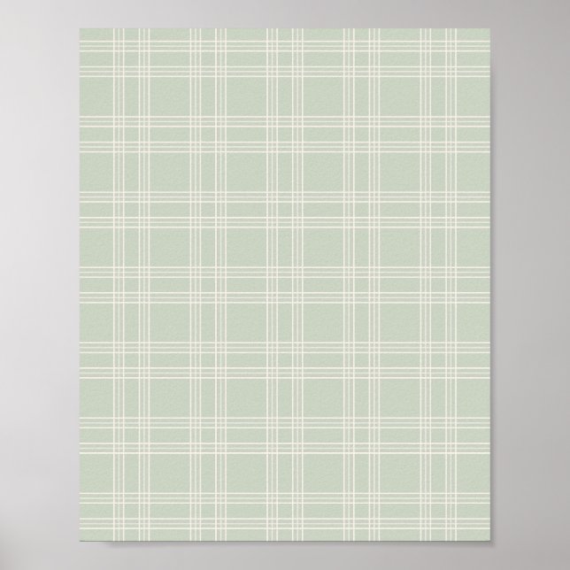 Pastel Sage Green Gingham Poster (Vorne)