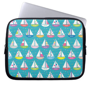 Pastel-Sailboat-Muster Laptopschutzhülle