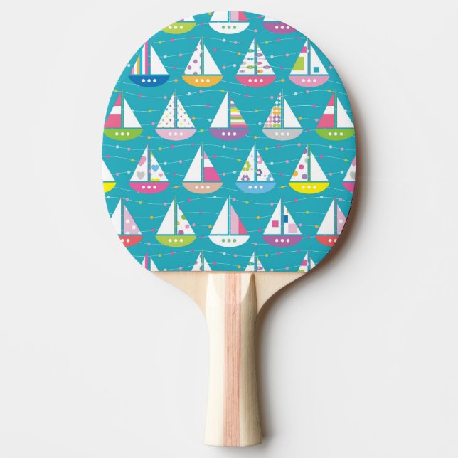 Pastel-Sailboat-Muster Tischtennis Schläger (Vorderseite)