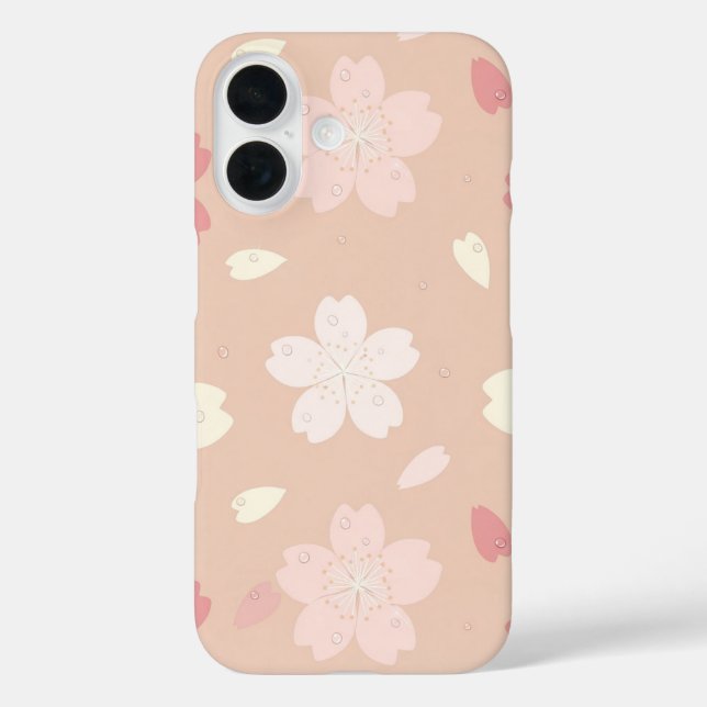Pastel Sakura Blossom Seamless Pattern Phone Case  (Rückseite)