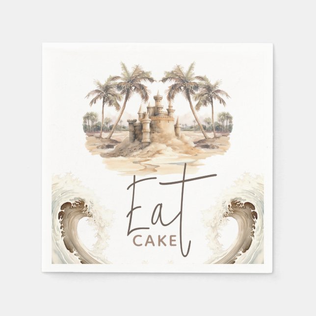 Pastel Sand Elegantes Party Serviette (Vorderseite)