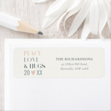 Pastel Scandi Blush Gray Peace Liebe & Hugs 2023