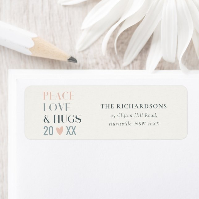 Pastel Scandi Blush Gray Peace Liebe & Hugs 2023 (Insitu)