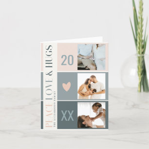 Pastel Scandi Blush Grey 3 Foto Frieden Liebe & Um Feiertagskarte