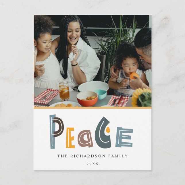 Pastel Scandi Yellow Grau Foto Weihnachten (Vorderseite)