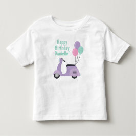 Pastel Scooter & Balloons Personalisierter T - Shi Kleinkind T-shirt