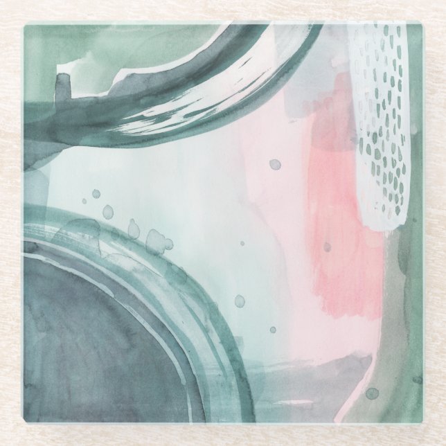 Pastel Scribe - Wasserfarbe Glasuntersetzer (Vorderseite)